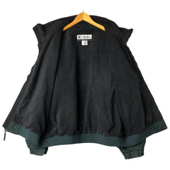 00'S Columbia padded jacket, puffer jacket, men's XL size Nylon dark green Vintage Second Hand