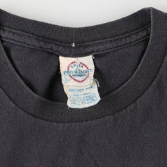 00'S Delta Seven-Eleven Cut-off Advertising T-shirt Men's XL cotton black type Vintage Second Hand