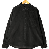 00'S Eddie Bauer Long Sleeve Button Down Corduroy Shirt Men's XL cotton black type Vintage Second Hand