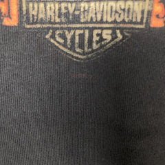 00'S Harley-Davidson Skull Pattern Motorcycle Bike T-shirt Made in USA Men's XL unclear black type Vintage Second Hand