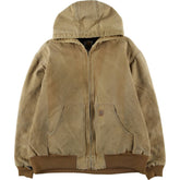 00'S Carhartt Padded Active Jacket Duck Full Zip Hoodie Men's XL cotton brown type Vintage Second Hand
