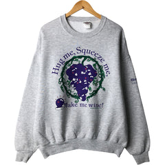 00'S Jerzees printed sweatshirt, men's size XL unclear gray type Vintage Second Hand
