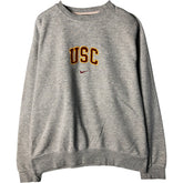 00'S Nike NIKE TEAM College Sweatshirt Trainer Men's L size cotton gray type Vintage Second Hand