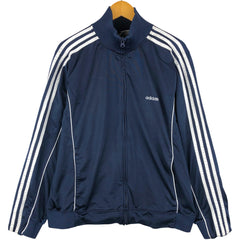 00'S adidas jersey track jacket, men's size L polyester navy blue type Vintage Second Hand
