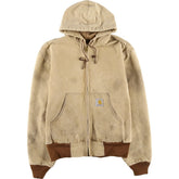00'S Carhartt Active Jacket Duck Full Zip Parka Men's M cotton Beige type Vintage Second Hand