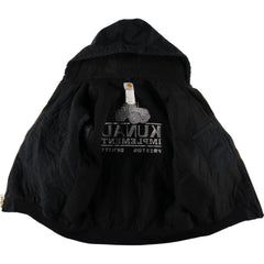 00'S Carhartt Active Jacket Duck Full Zip Hoodie Men's XL cotton black type Vintage Second Hand
