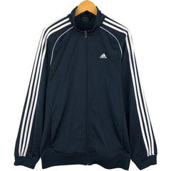 00'S adidas jersey track jacket, men's size M polyester navy blue type Vintage Second Hand
