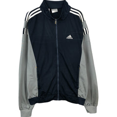 00'S adidas back logo jersey track jacket men's size L polyester navy blue type Vintage Second Hand