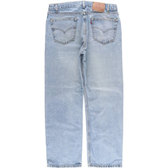 00'S Levi's 505 REGULAR FIT STRAIGHT LEG tapered denim pants for men, size w35 cotton Blue type light blue Vintage Second Hand