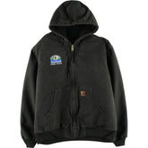 00'S Carhartt Active Jacket Duck Full Zip Hoodie Men's XL cotton Khaki type Vintage Second Hand