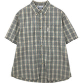 00'S Columbia Short Sleeve Button Down Check Shirt Men's XL cotton Mint green Vintage Second Hand