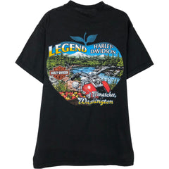 00'S Harley-Davidson Motorcycle Bike T-shirt Made in USA Men's M size cotton black type Vintage Second Hand
