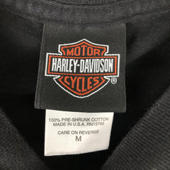 00'S Harley-Davidson Motorcycle Bike T-shirt Made in USA Men's M size cotton black type Vintage Second Hand