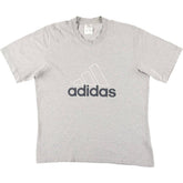 00'S Adidas logo print T-shirt, men's size L unclear gray type Vintage Second Hand