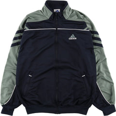 00'S adidas jersey track jacket, men's size M polyester Khaki type sage green Vintage Second Hand