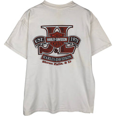 00'S Harley-Davidson Motorcycle Bike T-shirt Made in USA Men's L size cotton white type Vintage Second Hand