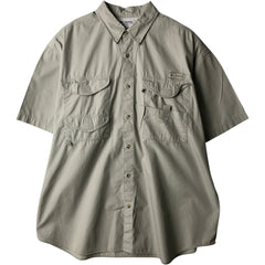 00'S Columbia PFG Hidden Button Down Short Sleeve Fishing Shirt Men's XL cotton Beige type Vintage Second Hand