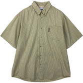 00'S Columbia Short Sleeve Button Down Check Shirt Men's XL cotton green type yellow green Vintage Second Hand