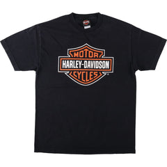 00'S Harley-Davidson Motorcycle Bike T-shirt Men's L size cotton black type Vintage Second Hand