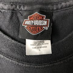 00'S Harley-Davidson Motorcycle Bike T-shirt Made in USA Men's L size cotton black type Vintage Second Hand