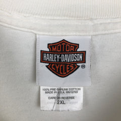 00'S Harley-Davidson Motorcycle Bike T-shirt Made in USA Men's XXL cotton white type Vintage Second Hand