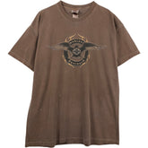 00'S Harley-Davidson Eagle Pattern Motorcycle Bike T-shirt Made in USA Men's XL cotton chocolate Vintage Second Hand