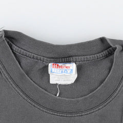 00'S Hanes BEEFY-T Printed T-shirt, Men's L size cotton Charcoal Vintage Second Hand