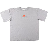 00'S Adidas logo print T-shirt, men's XL size cotton gray type Vintage Second Hand