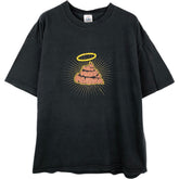 00'S Delta DELTA Printed T-shirt Men's XL size cotton black type Vintage Second Hand