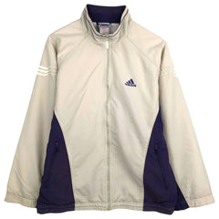 00'S adidas windbreaker, men's size S polyester Beige type Vintage Second Hand