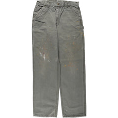 00'S Carhartt Dungaree Fit Duck Painter Pants Men's W34 equivalent cotton Khaki type Vintage Second Hand