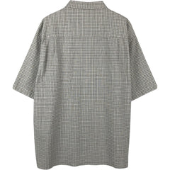 00'S Columbia Short Sleeve Cotton Check Shirt Men's XL cotton gray type Vintage Second Hand
