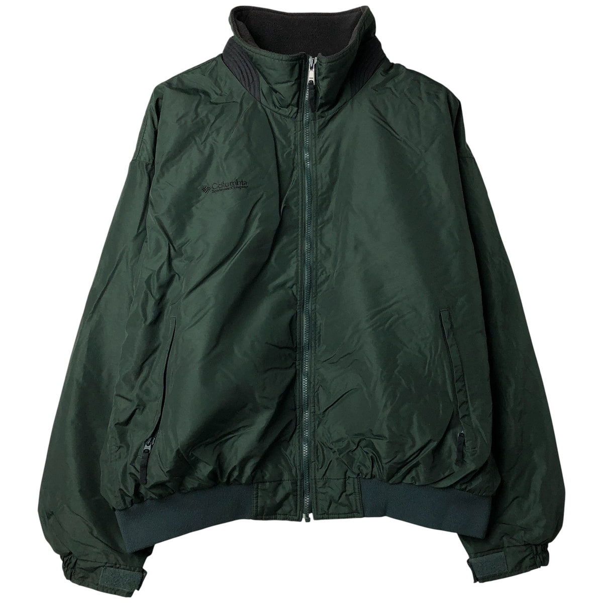 00'S Columbia padded jacket, puffer jacket, men's XL size Nylon dark green Vintage Second Hand