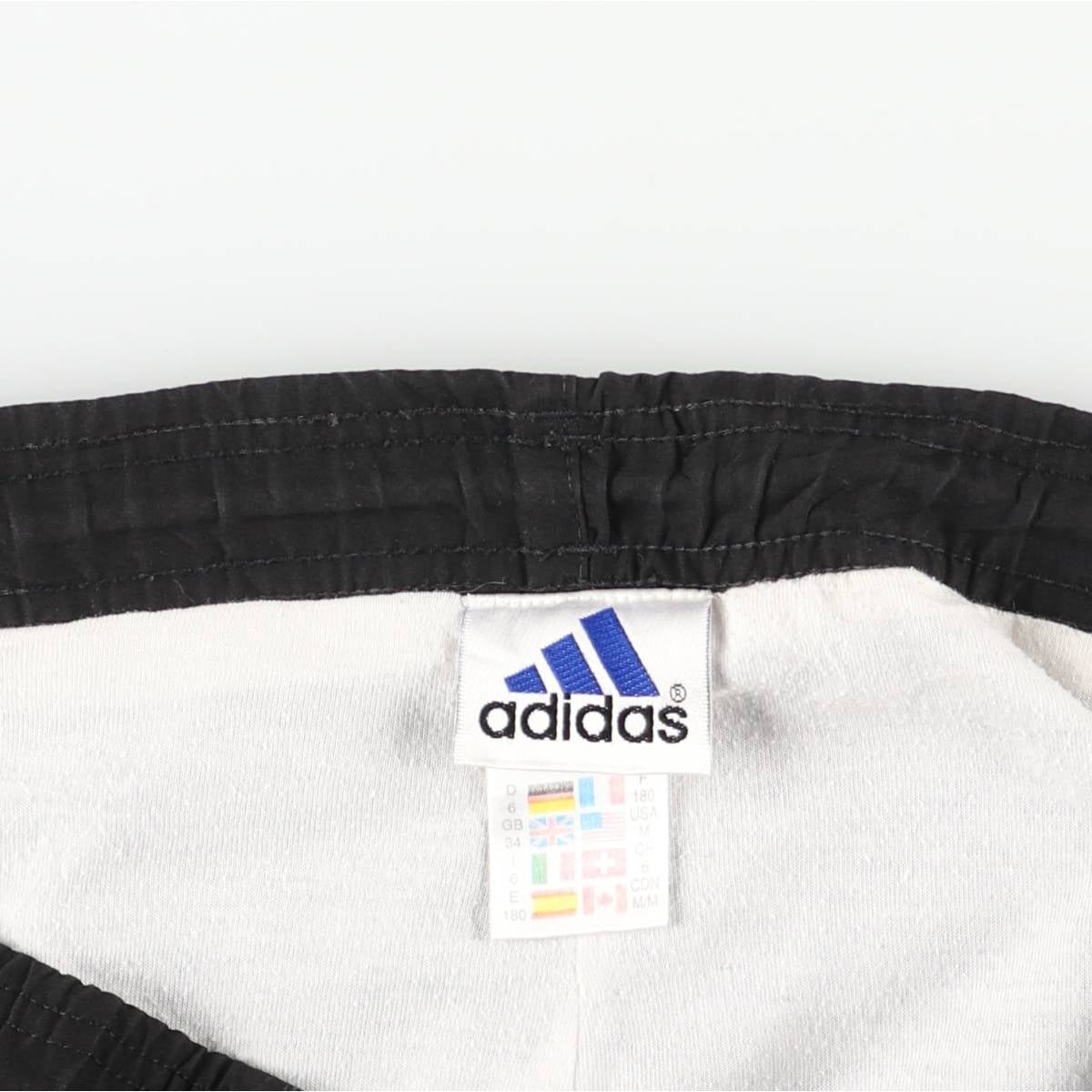 00'S Adidas warm-up pants, nylon pants, rustling pants, men's size M polyester black type Vintage Second Hand