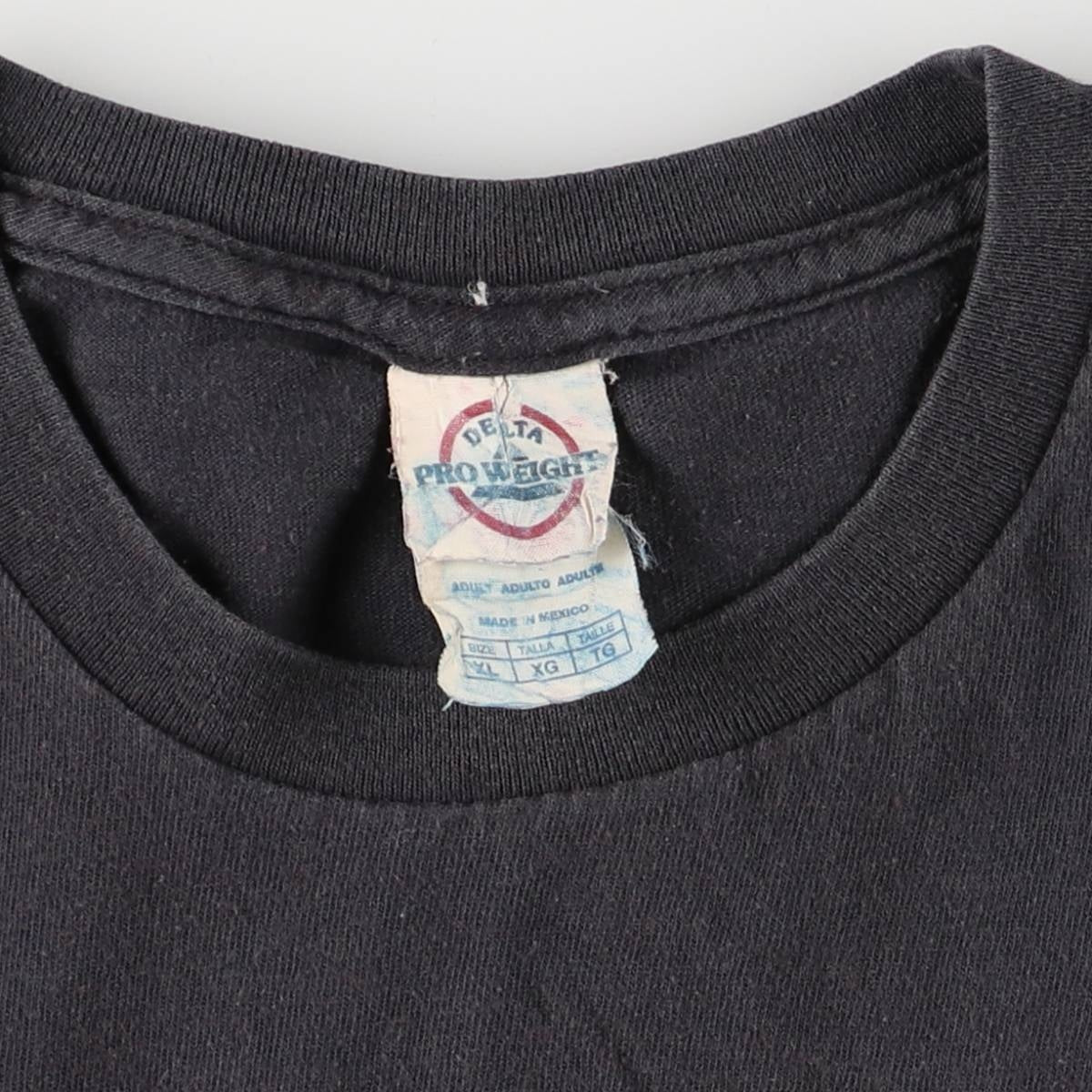 00'S Delta Seven-Eleven Cut-off Advertising T-shirt Men's XL cotton black type Vintage Second Hand