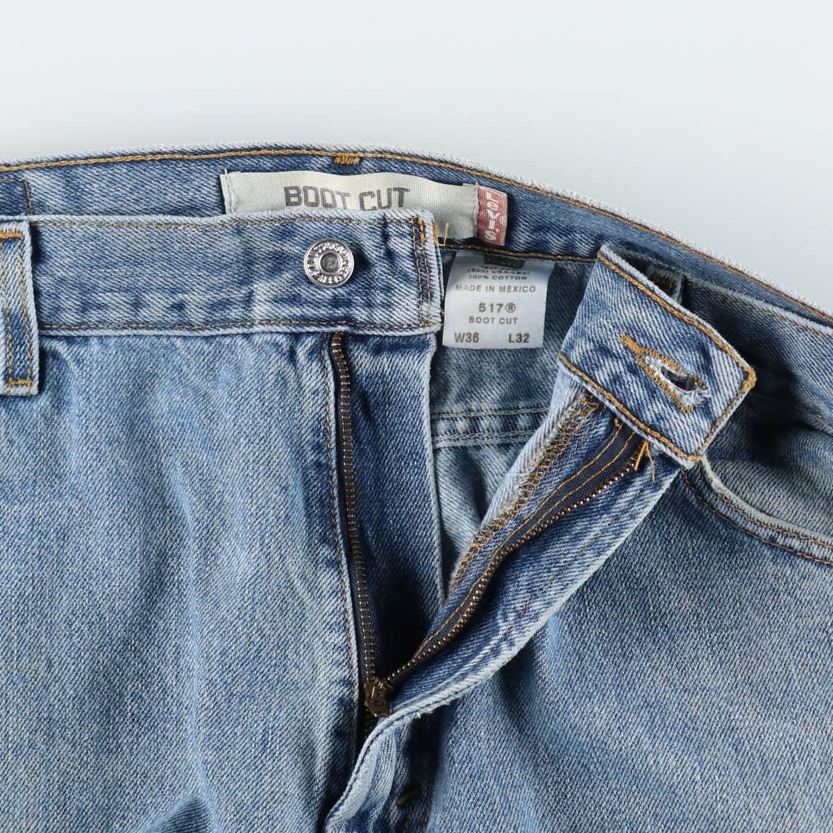 00'S Levi's 517 BOOT CUT Bootcut denim pants for men, size w35 cotton blue type Vintage Second Hand