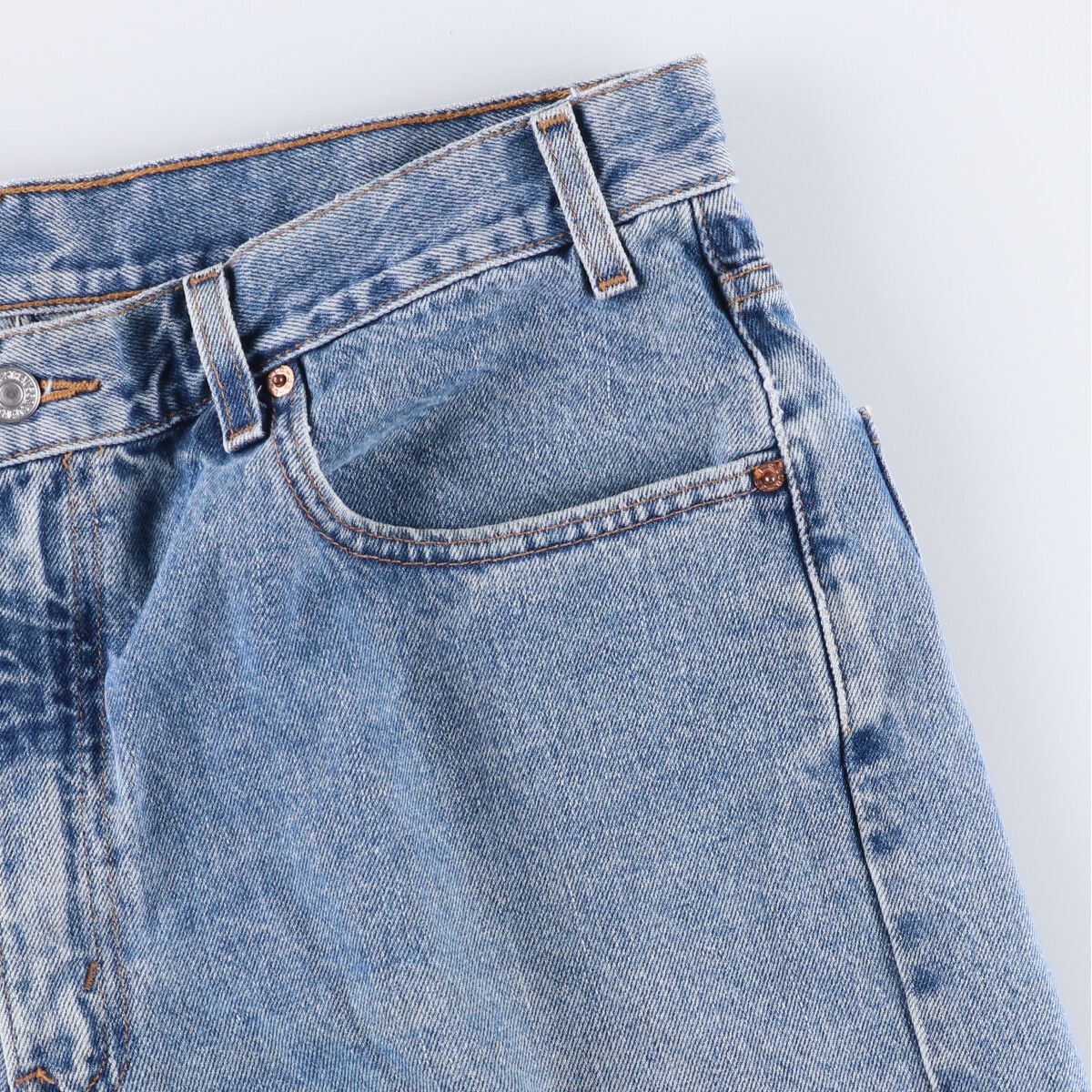 00'S Levi's 550 Relaxed Fit Denim Shorts for Men, Size W37 cotton blue type Vintage Second Hand