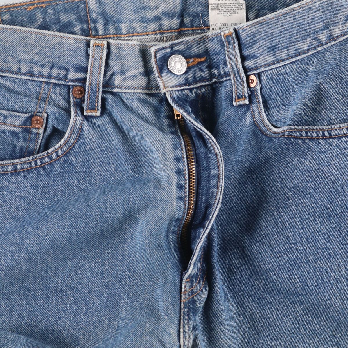 00'S Levi's 505 REGULAR FIT STRAIGHT LEG tapered denim pants for men, size w32 cotton blue type Vintage Second Hand