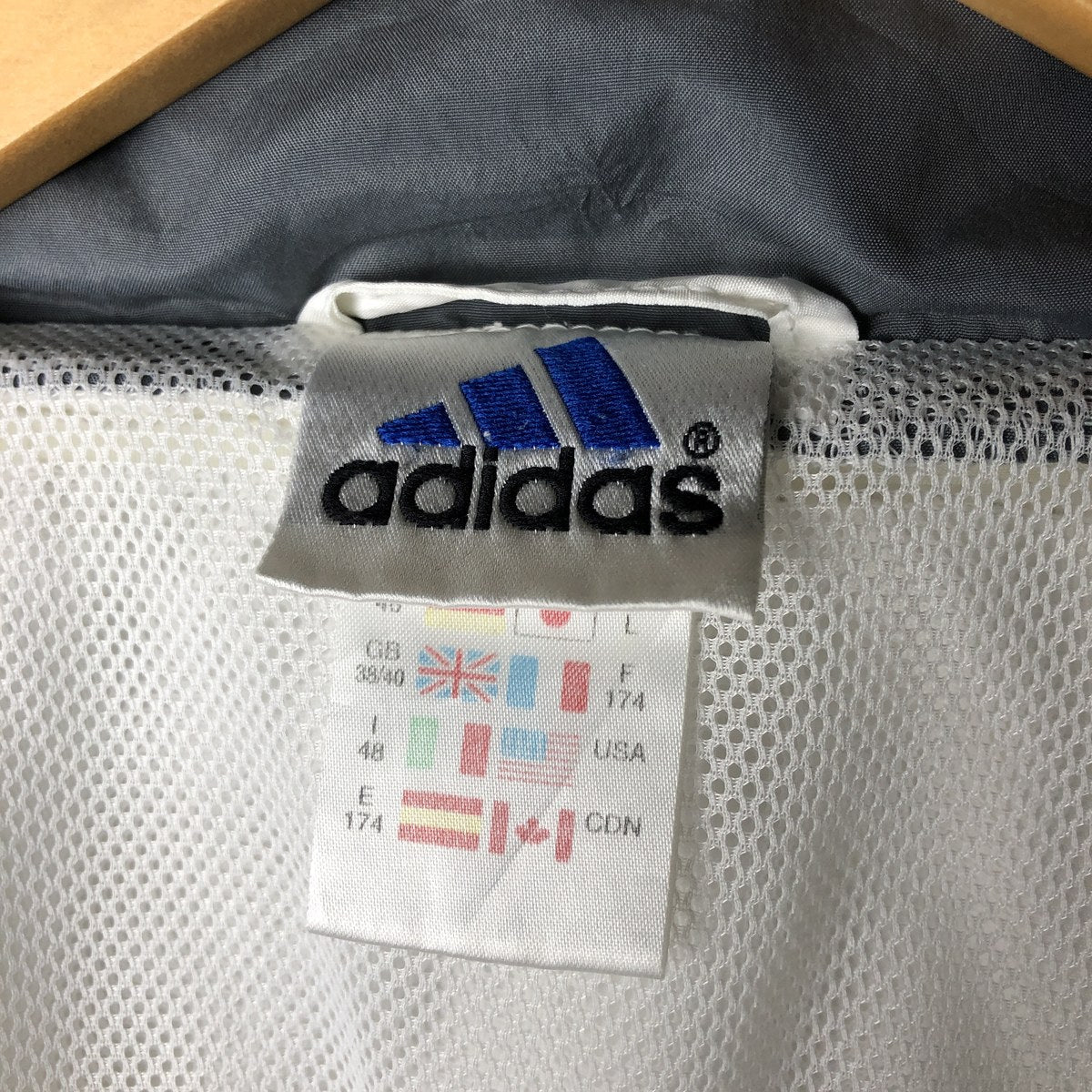 00'S adidas windbreaker men's XL size polyester white type Vintage Second Hand