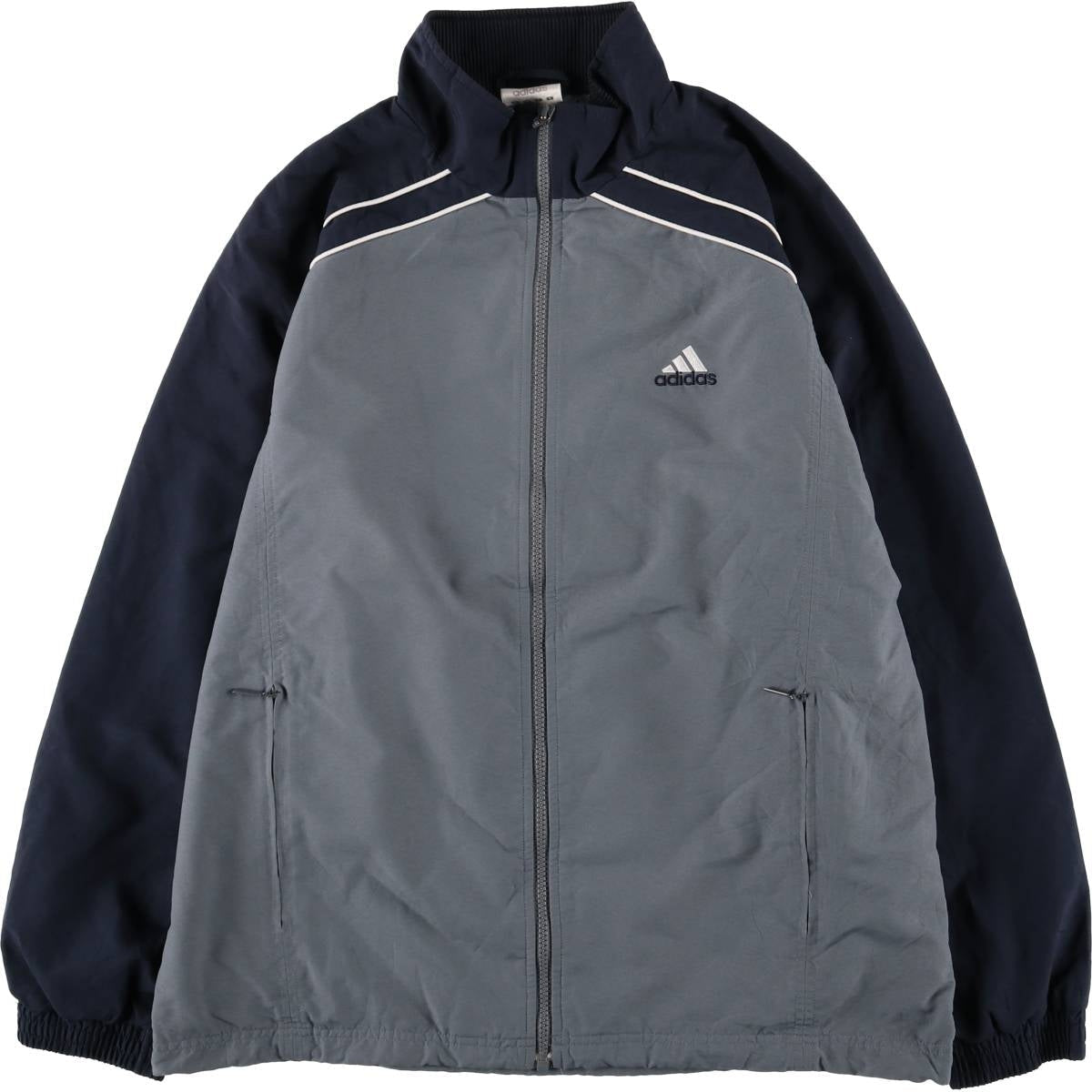 00'S adidas windbreaker, men's size S polyester gray type Vintage Second Hand