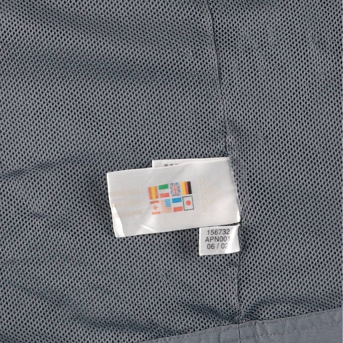 00'S adidas windbreaker, men's size S polyester gray type Vintage Second Hand