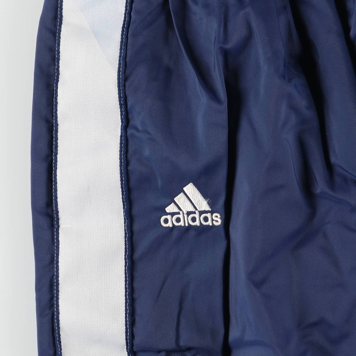 00'S Adidas nylon pants, rustling pants, men's size L Nylon navy blue type Vintage Second Hand