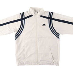 00'S adidas windbreaker, men's size M polyester white type Vintage Second Hand
