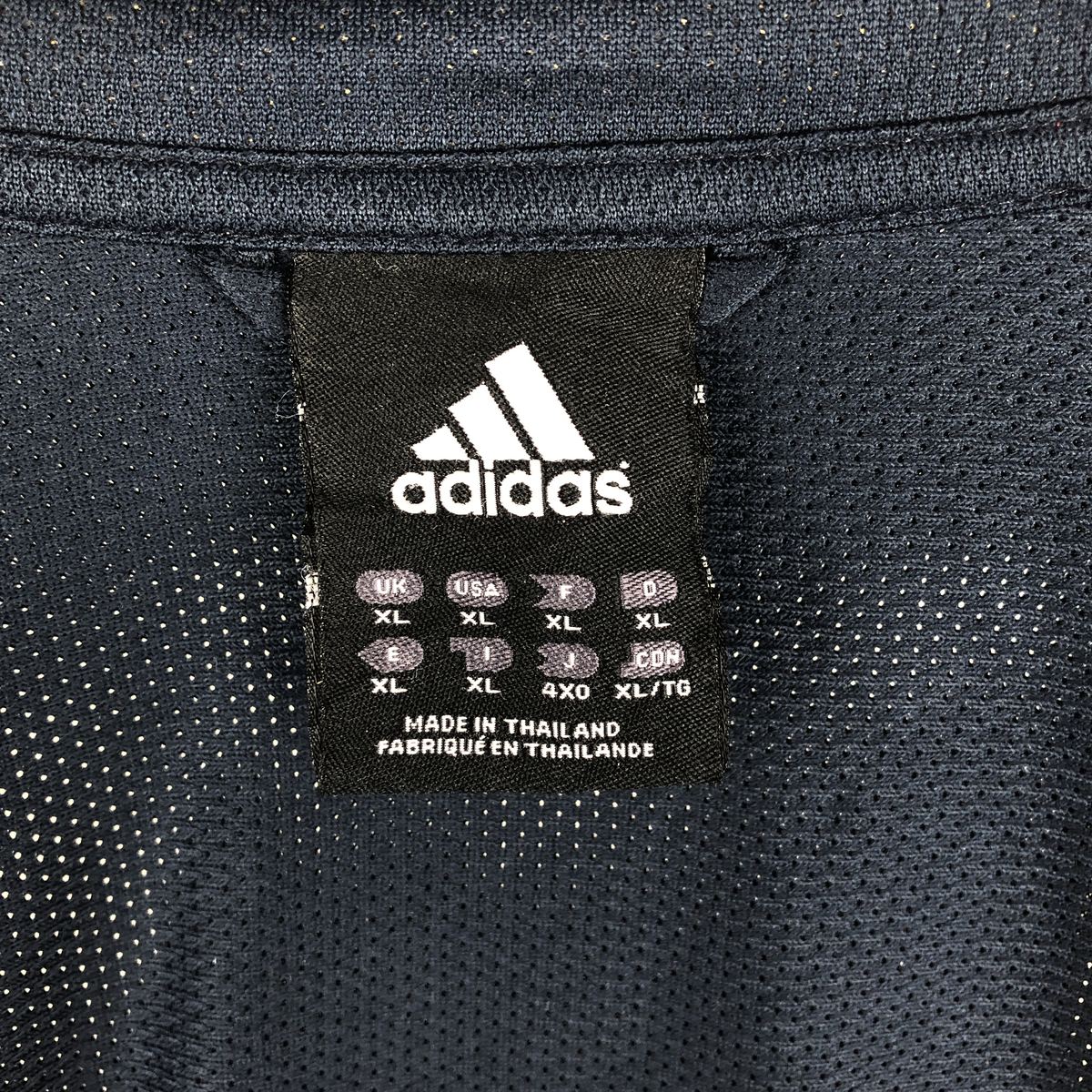 00'S adidas jersey track jacket, men's XL size polyester navy blue type Vintage Second Hand