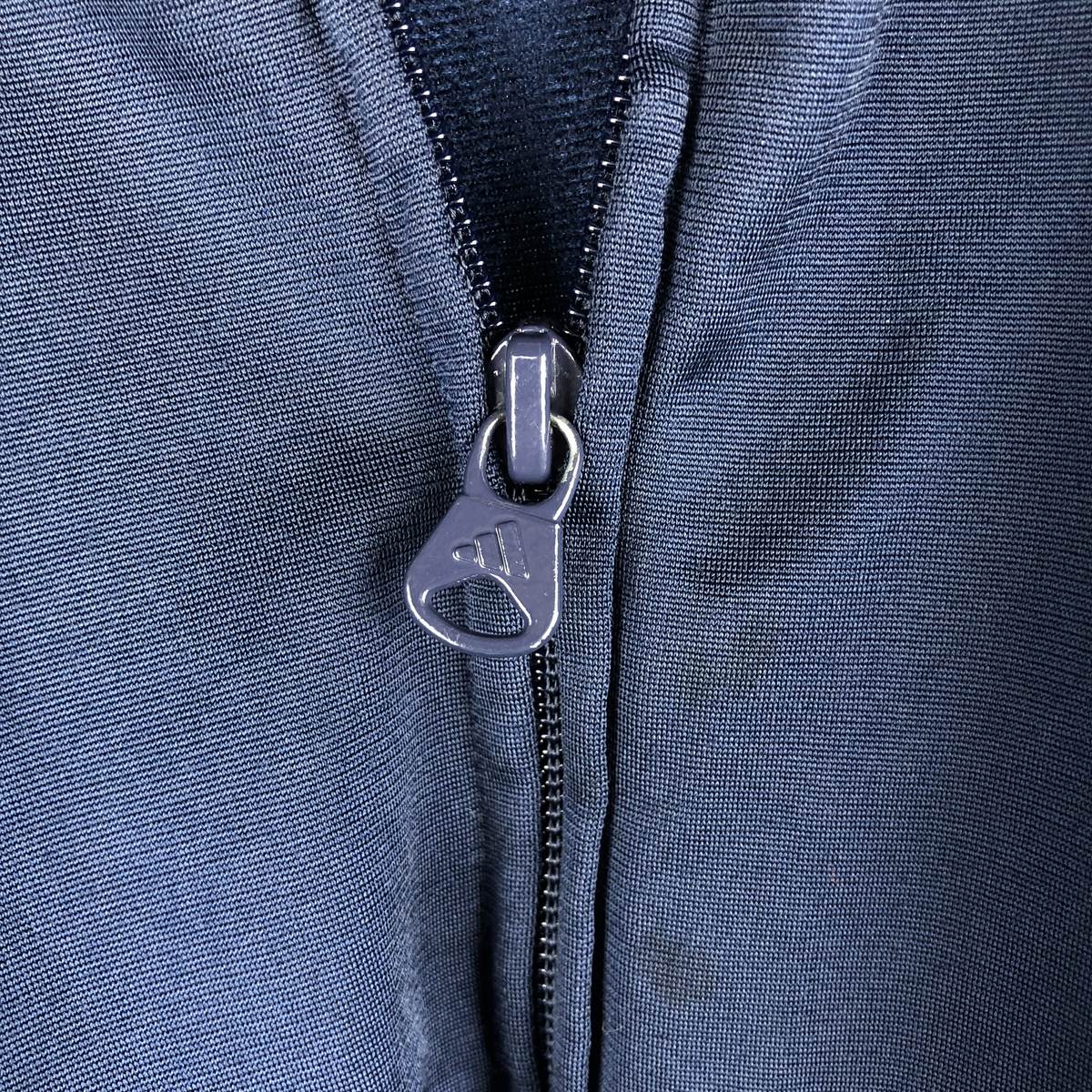 00'S adidas jersey track jacket, men's size L polyester navy blue type Vintage Second Hand