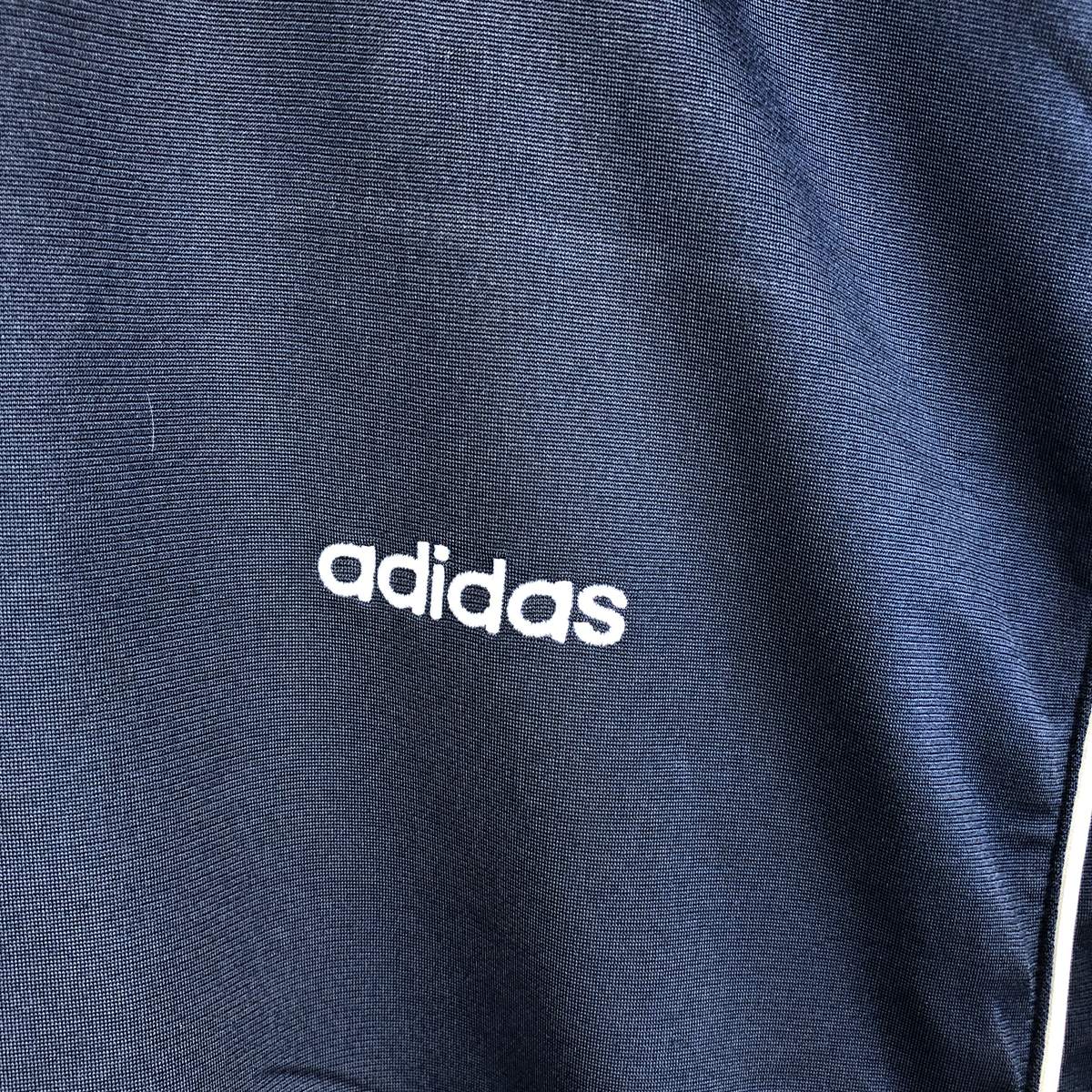 00'S adidas jersey track jacket, men's size L polyester navy blue type Vintage Second Hand
