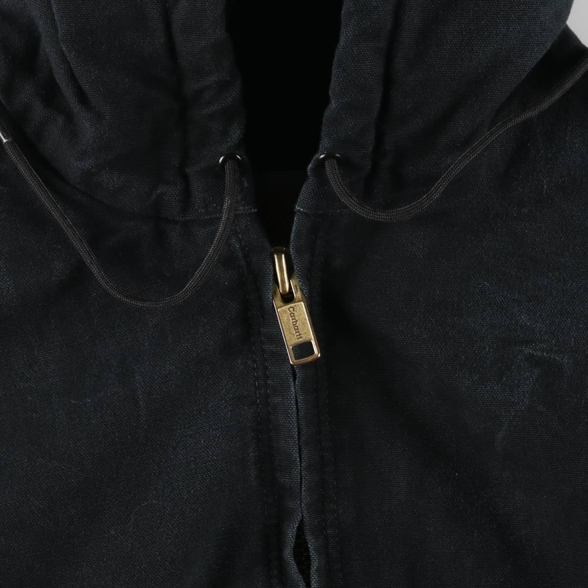 00'S Carhartt Active Jacket Duck Full Zip Hoodie Men's XL cotton black type Vintage Second Hand