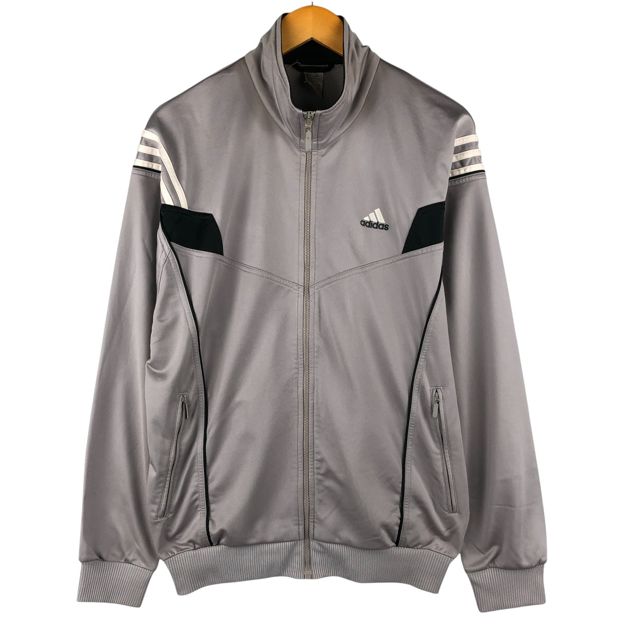 00'S adidas jersey track jacket, men's XL size polyester gray type Vintage Second Hand