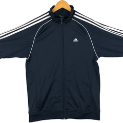 00'S adidas jersey track jacket, men's size M polyester navy blue type Vintage Second Hand