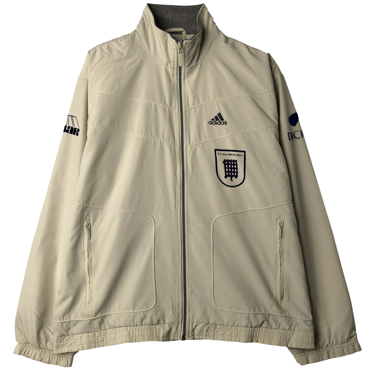 00'S adidas windbreaker, men's size M polyester Beige type Vintage Second Hand